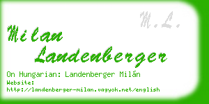 milan landenberger business card
